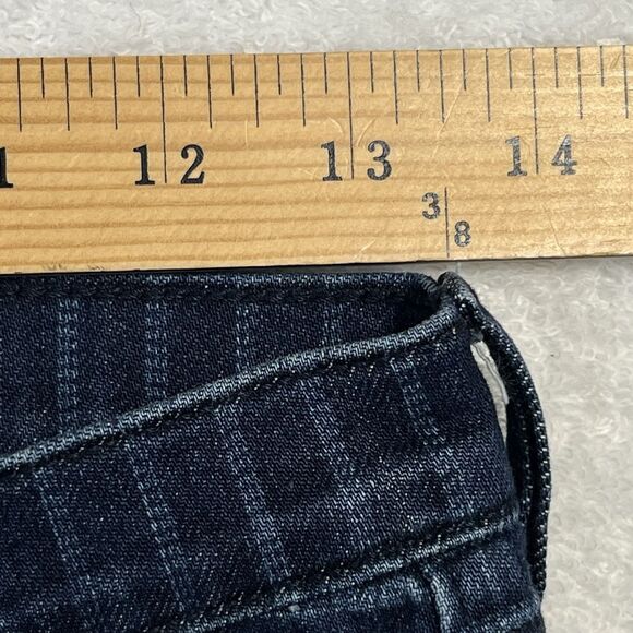 Abercrombie & Fitch Dark Blue Jean Shorts Women’s 24 Striped - Picture 7 of 17